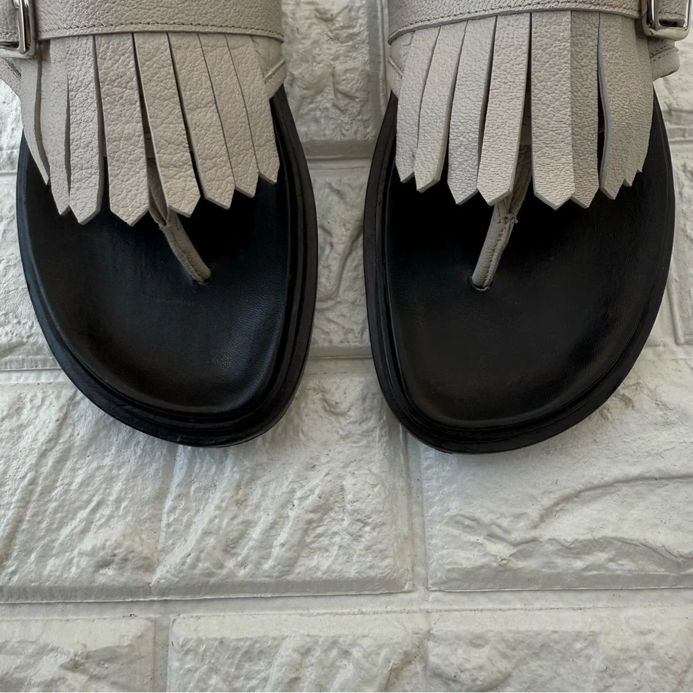 Marni Leather Fringe Sling  Back slides / sandals 36